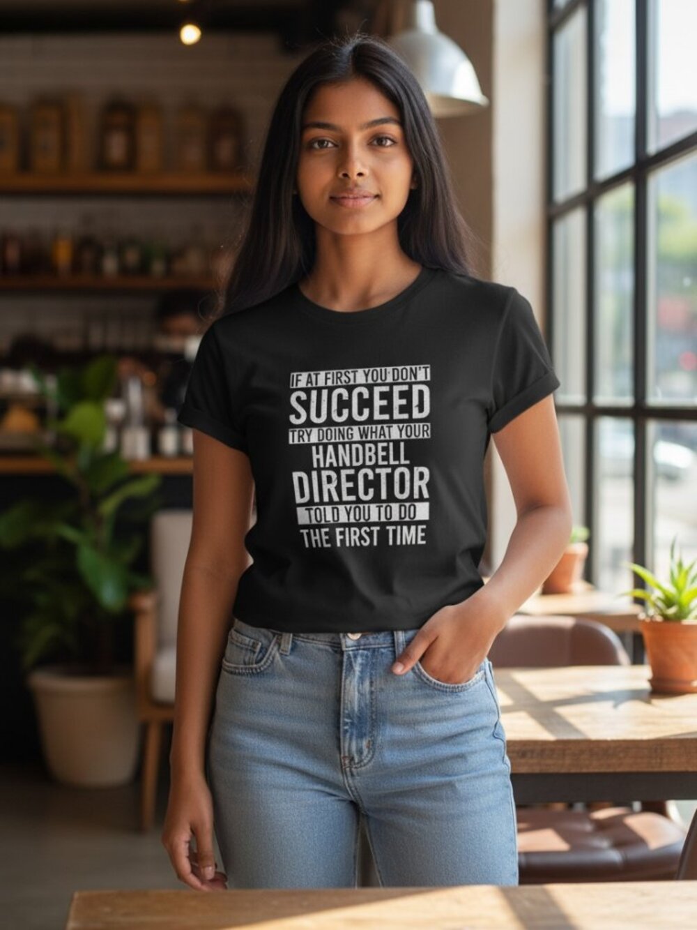 Black Handbell Director Graphic T-Shirt Size Small NWOT